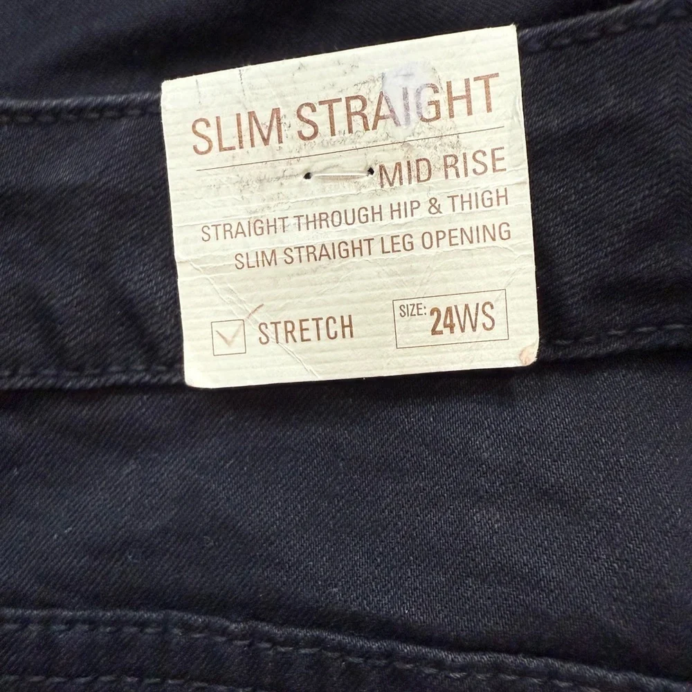 Sonoma Women Slim Straight Jeans Super Soft Comfort Stretch Color Black Size 24W - Picture 11 of 14